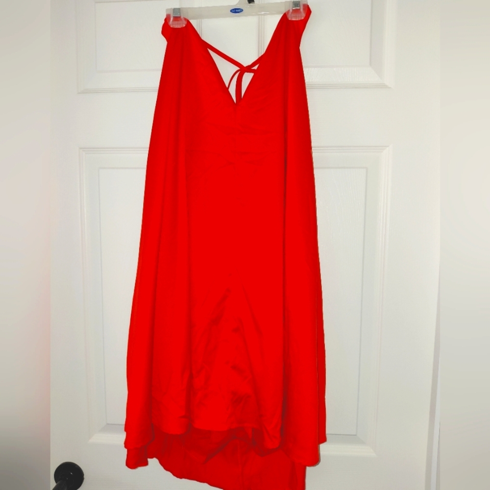 SHEIN Bold Red Halter Dress With Shorts